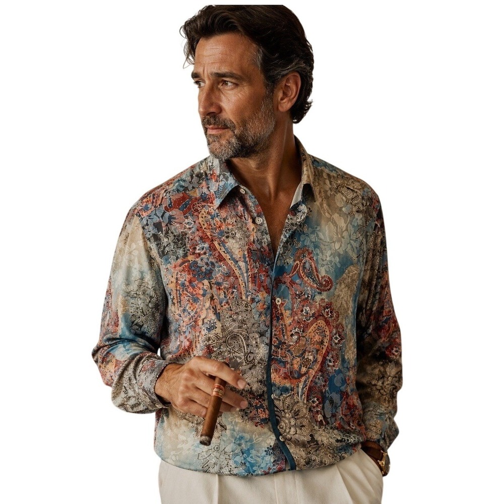 Cigar Couture Signature Mens Paisley  Print Design Western  Medium
